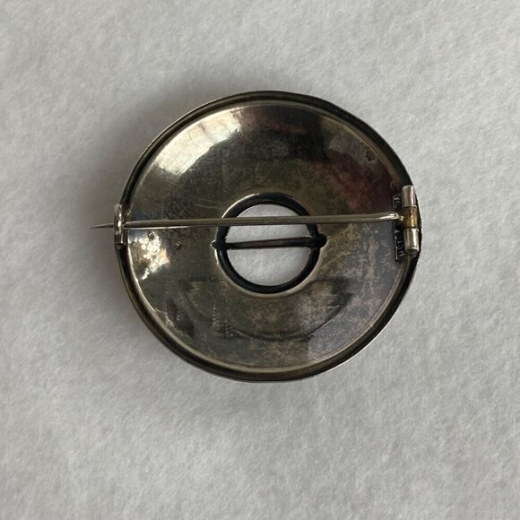 VTG 813H Silver Finland Kultateollisuus Ky Modernist 1.55" Round Domed Brooch - Picture 6 of 16